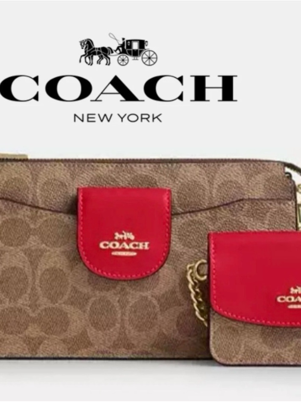 NWT 
Poppy Crossbody With Card Case In Blocked Signature Canvas